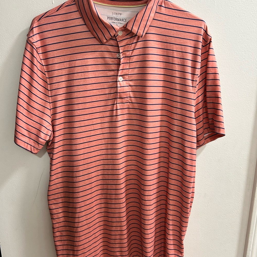 J.CREW Men's Large Performance Collared Short Sleeve Polo Shirt Size Large